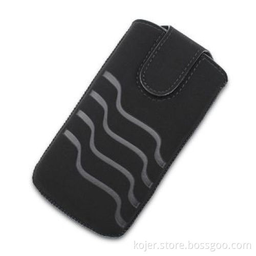 Mobile Phone Pouch with Retractable Pull-tab, Made of Frosted Material with Velcro Closure